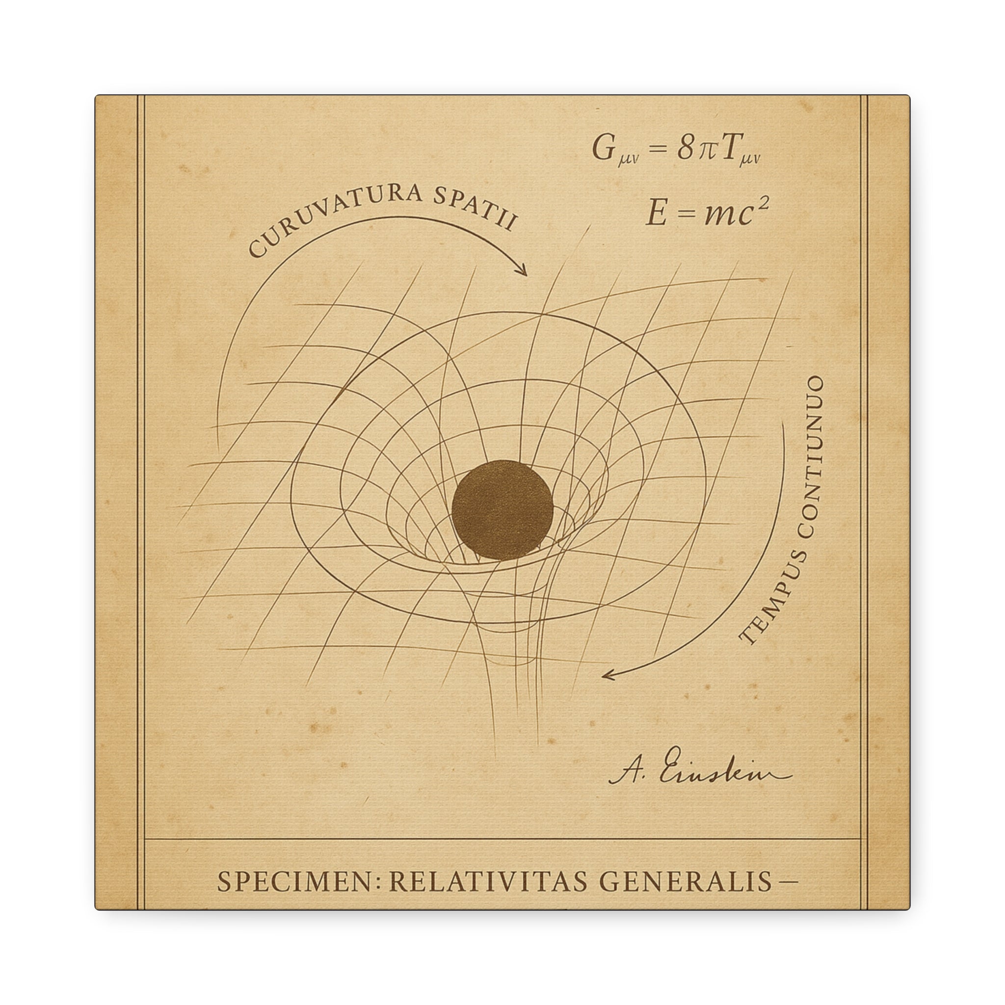 Book cover with Einstein's theory of relativity diagram on a beige background